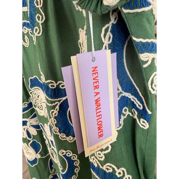 Never A Wallflower Square Neck Maxi Dress in Crewel Work New With Tags XXL - Picture 11 of 11